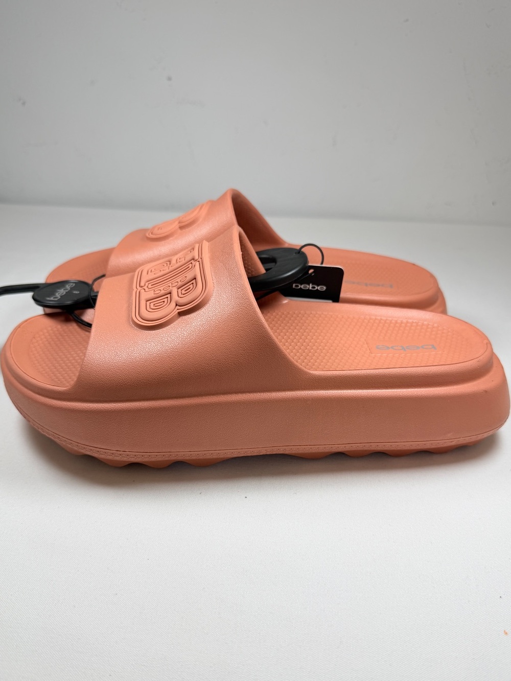 Bebe Foam Slide Sandals Camel Size 8 Lightweight Comfort Pool Slides NWT - Picture 4 of 6